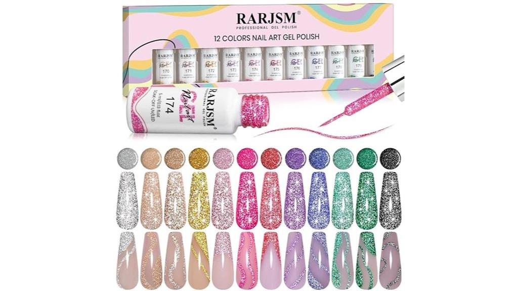 12 color glitter gel