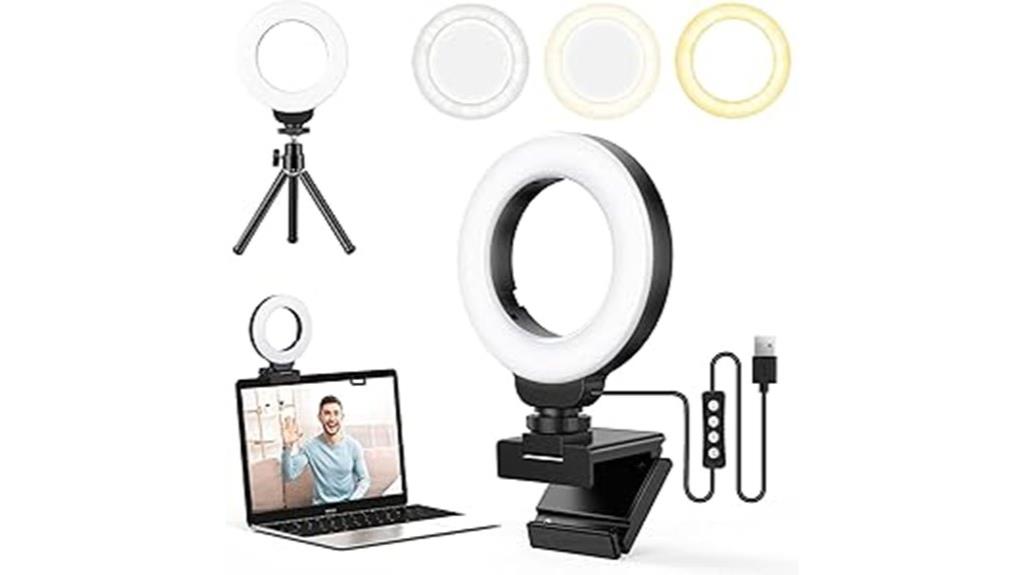 adjustable laptop ring light