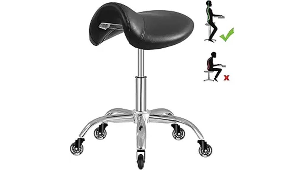 adjustable swivel saddle stool