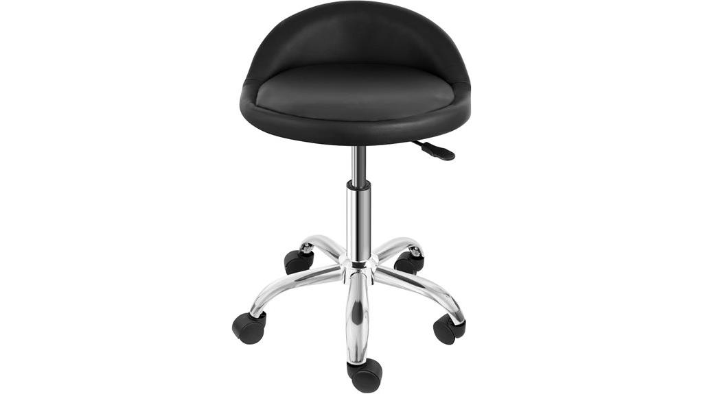 adjustable wheelback salon stool