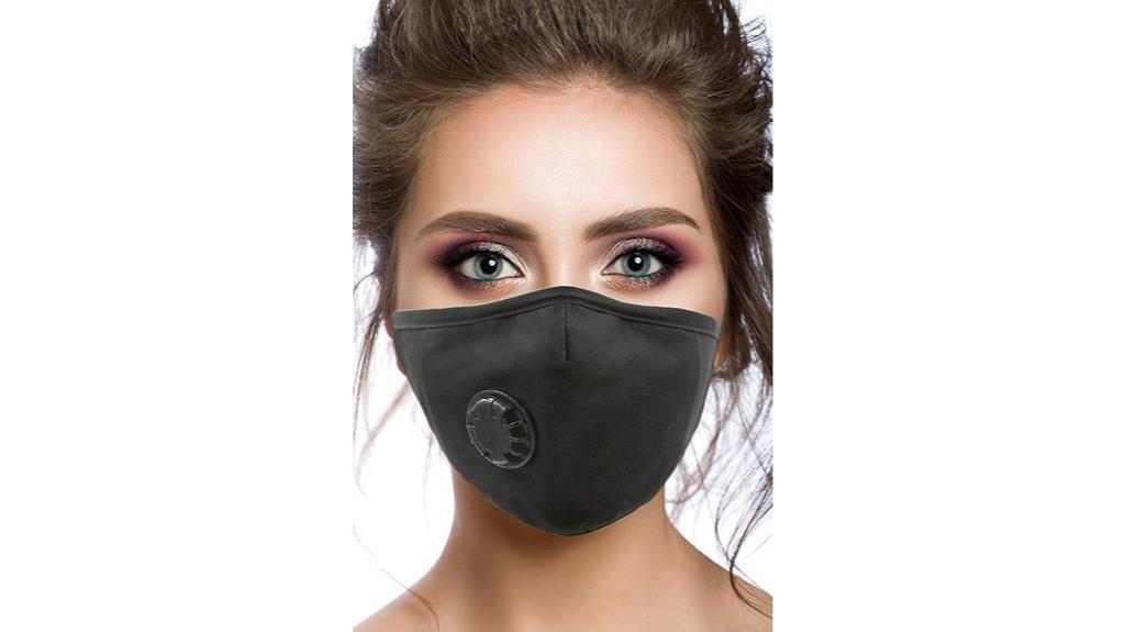 black dust mask with filters