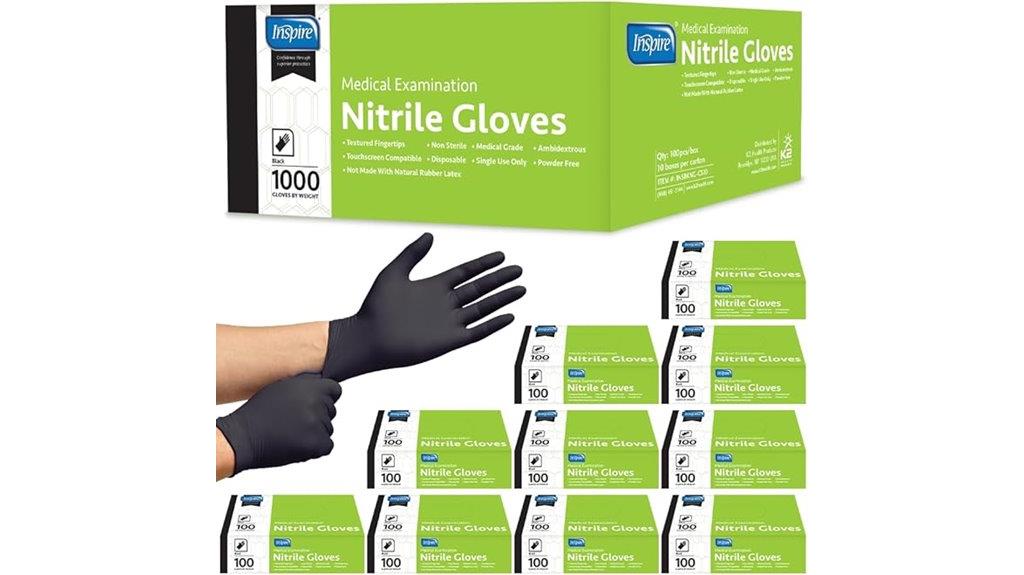 black nitrile disposable gloves