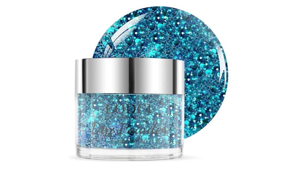 blue glitter chameleon dip