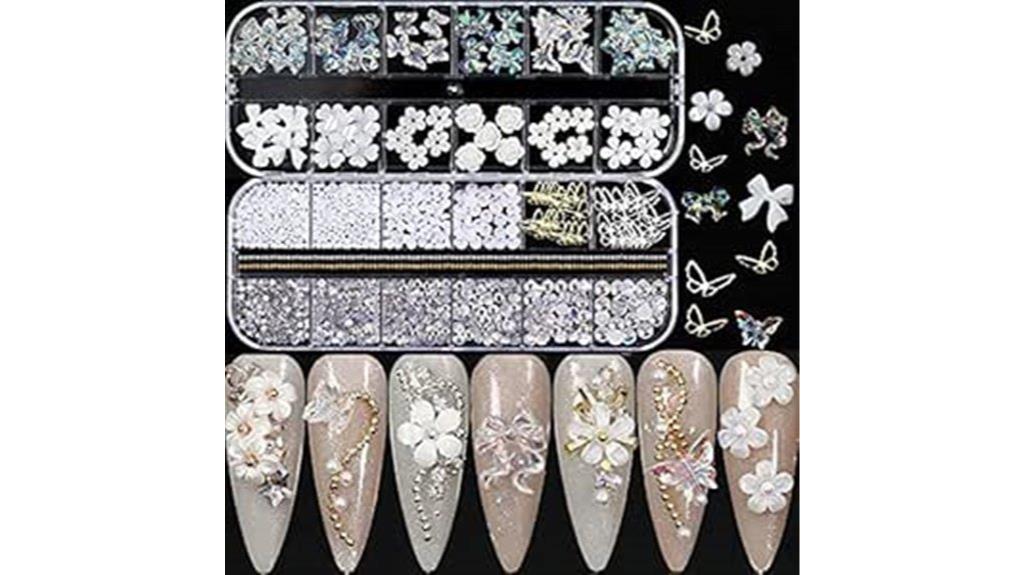 butterfly flower nail decor
