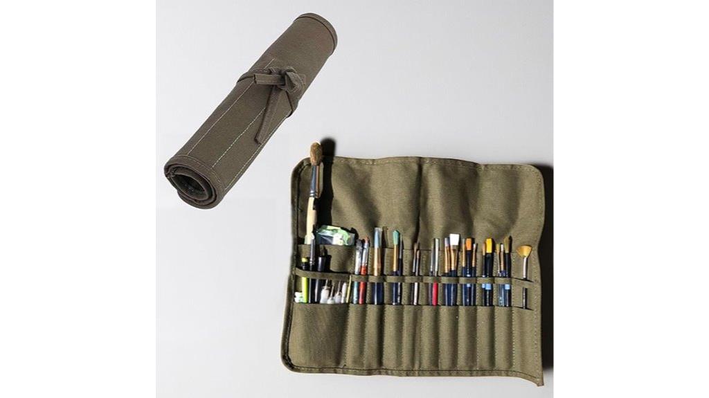 canvas brush roll organizer