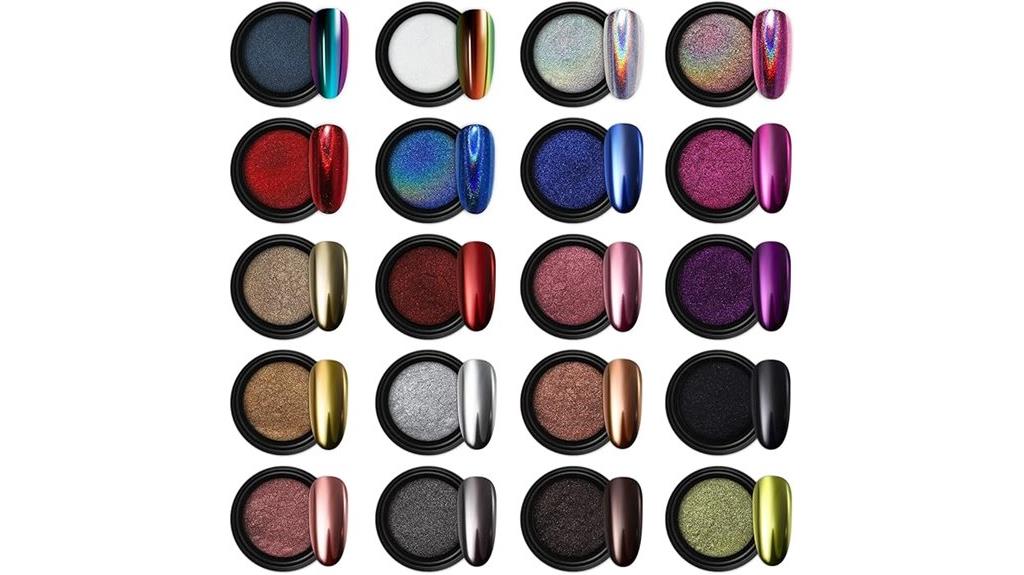 chrome nail powder set