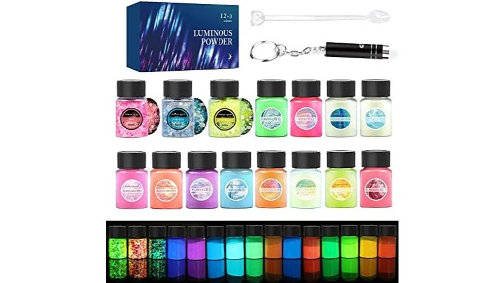colorful glow in the dark set