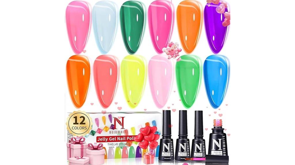 colorful jelly gel nails