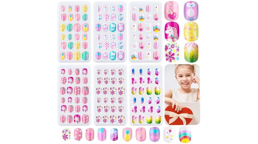 colorful kids nail set