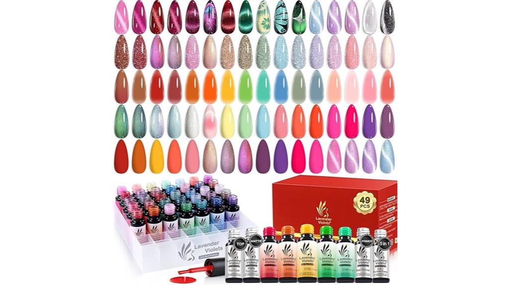 colorful lavender violets set