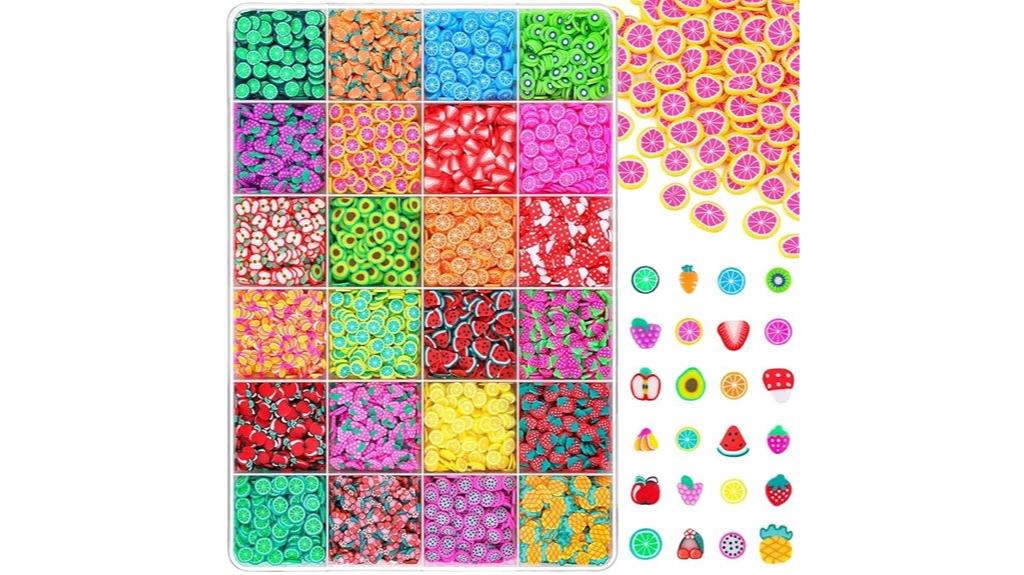 colorful nail art slices
