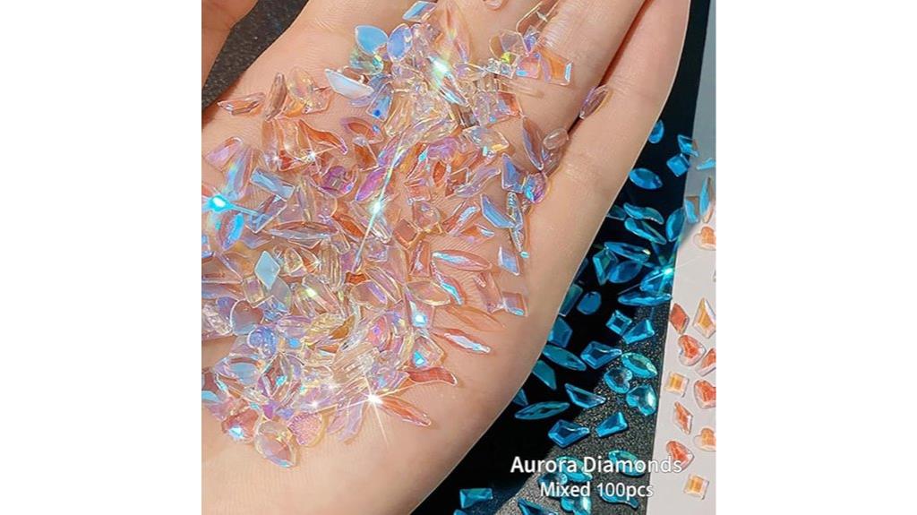 colorful nail rhinestone set