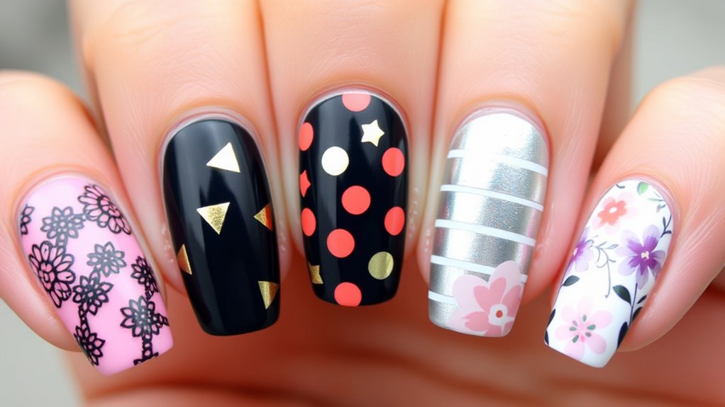 creative mix and match nail designs