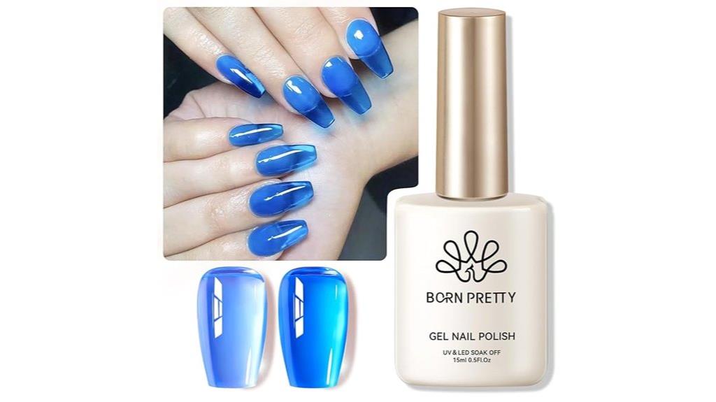 deep blue jelly nail polish