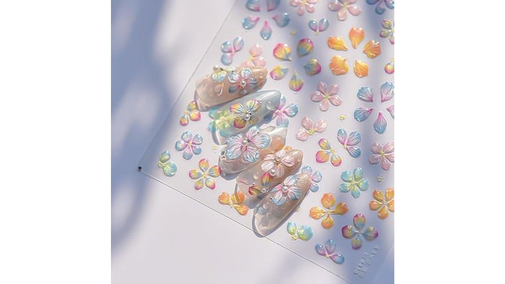 delicate pastel floral decals