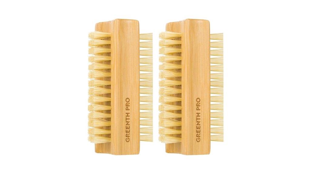 dual wooden nail brushes
