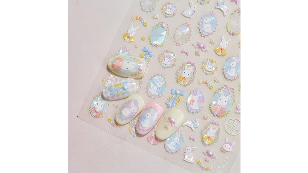 easter rabbit nail decorations