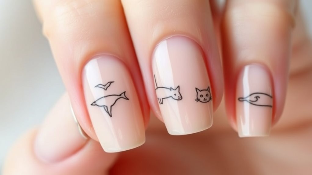 elegant animal line art