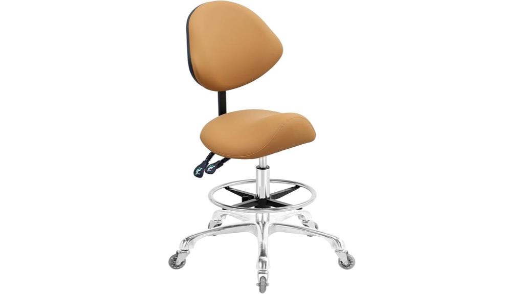 ergonomic saddle stool with footrest