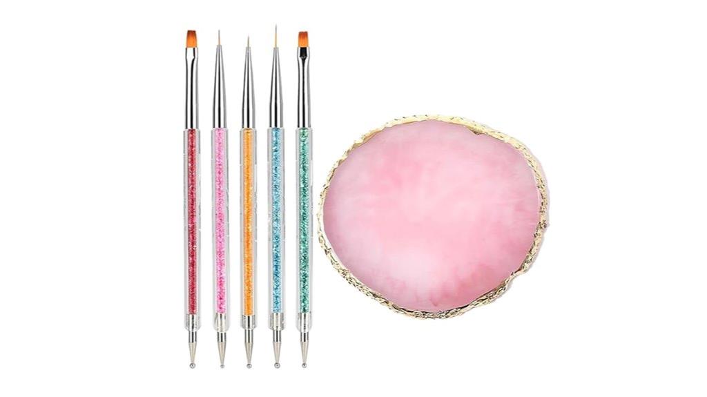 five brush nail palette