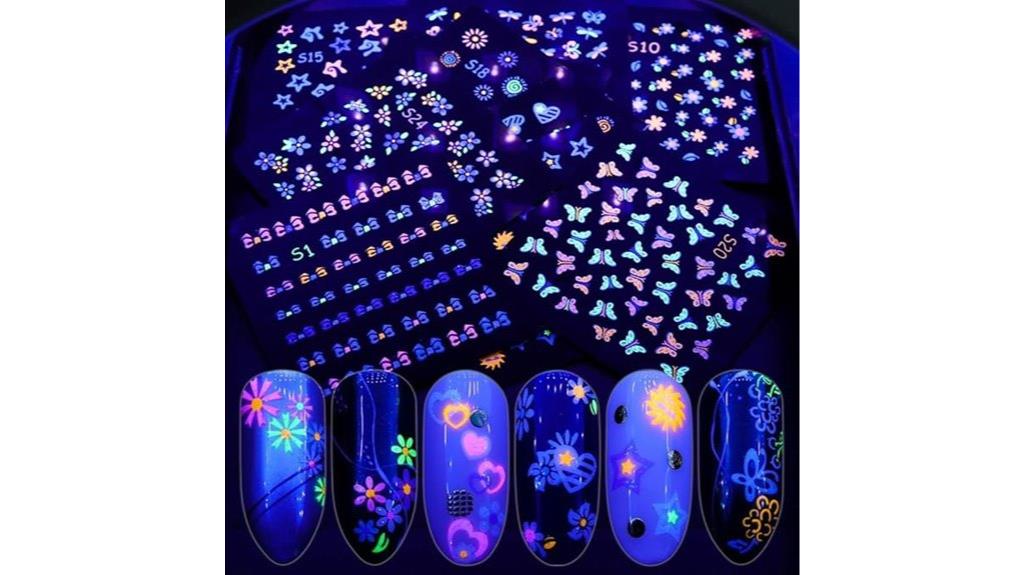 fluorescent nail art stickers