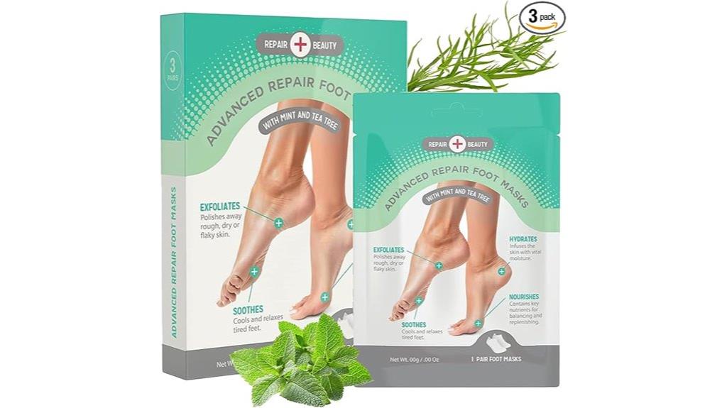 foot masks with mint and tea