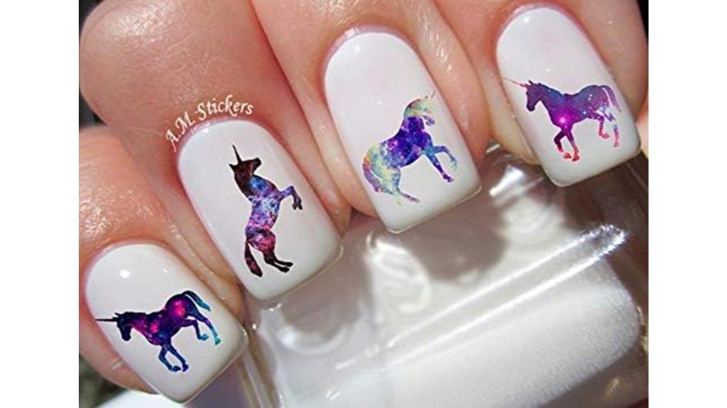 galaxy unicorn water decal set