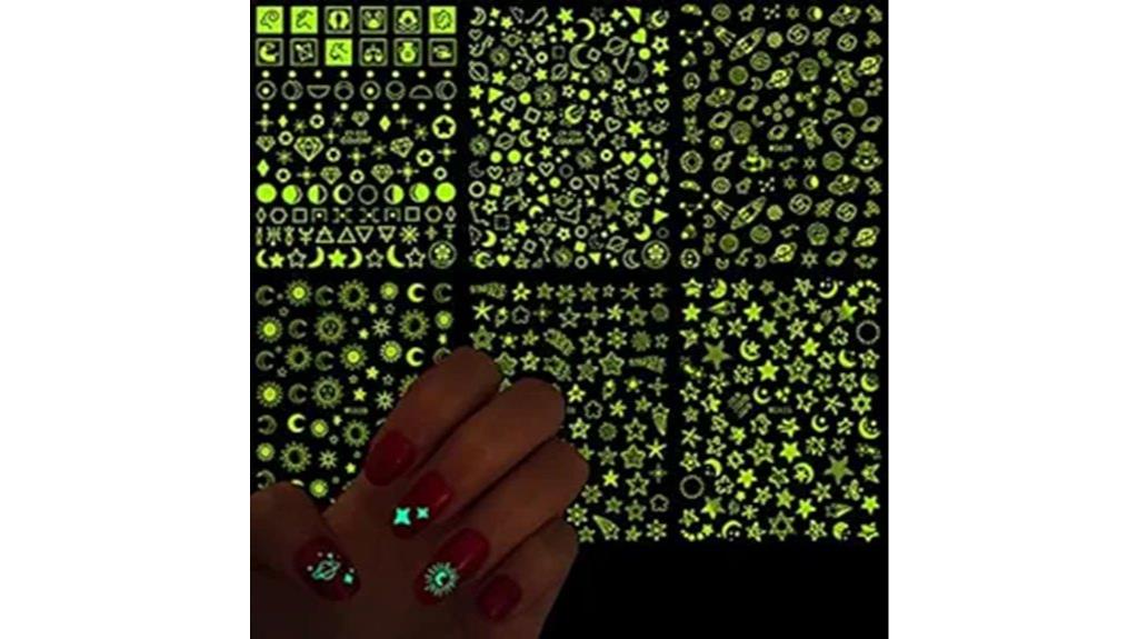 glow in the dark nail decals