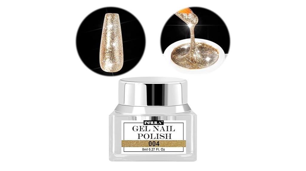 gold glitter gel polish