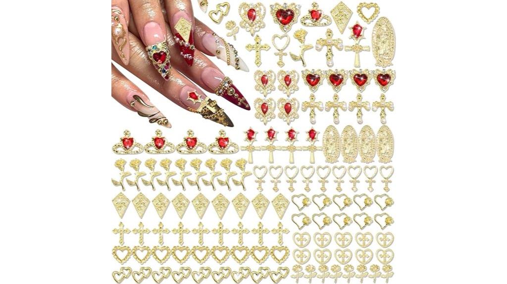 gold nail art charms