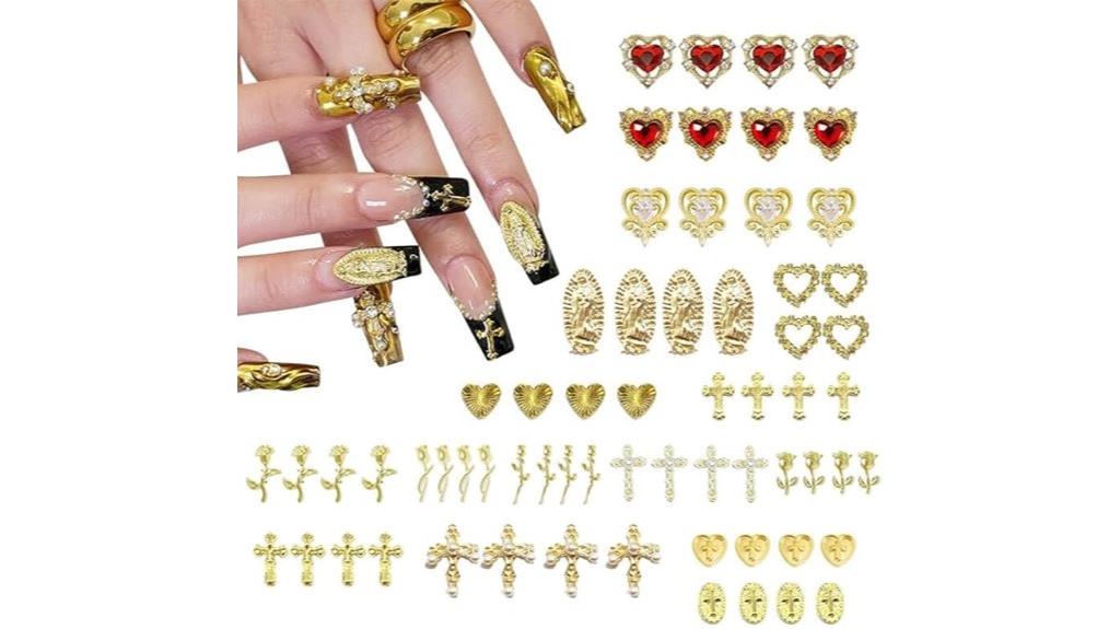 gold nail charm set