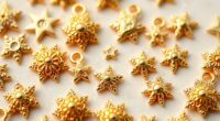 gold tone 3d nail charms