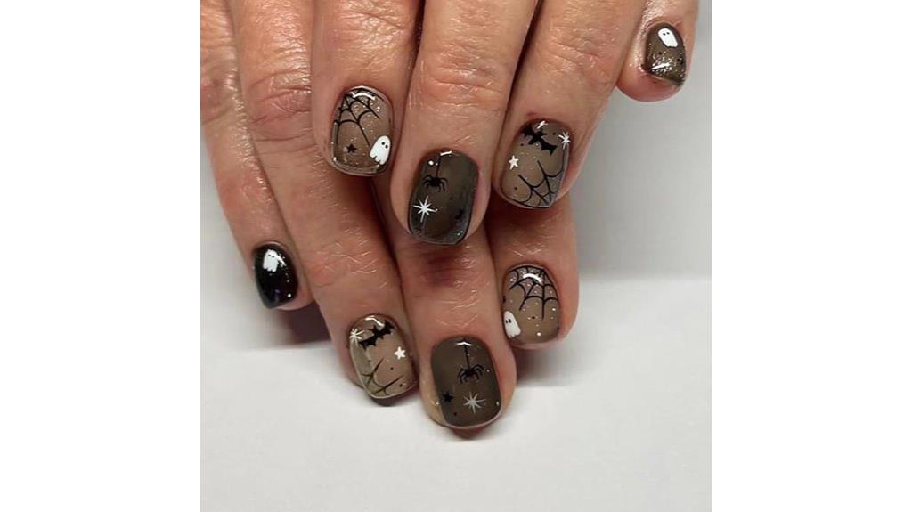 halloween themed short press on nails