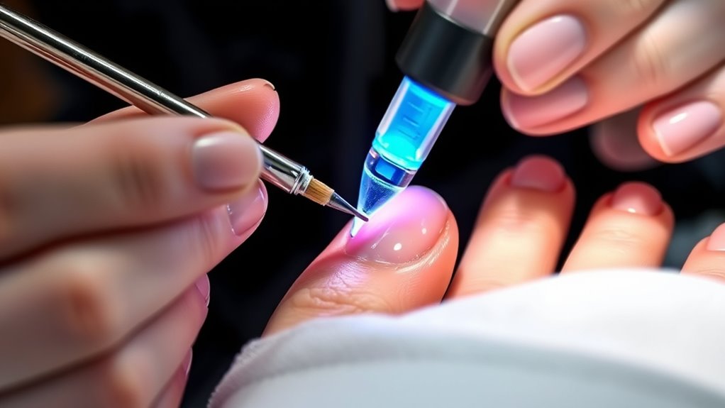 handle lifted nails gently