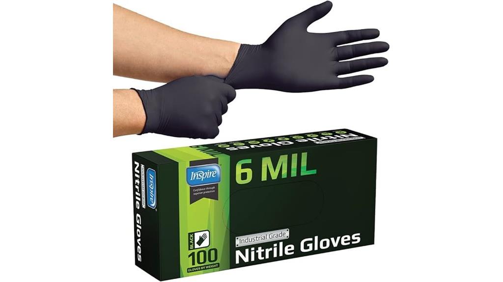 heavy duty black disposable gloves