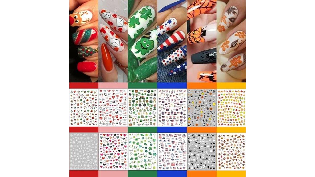 holiday nail sticker sheets