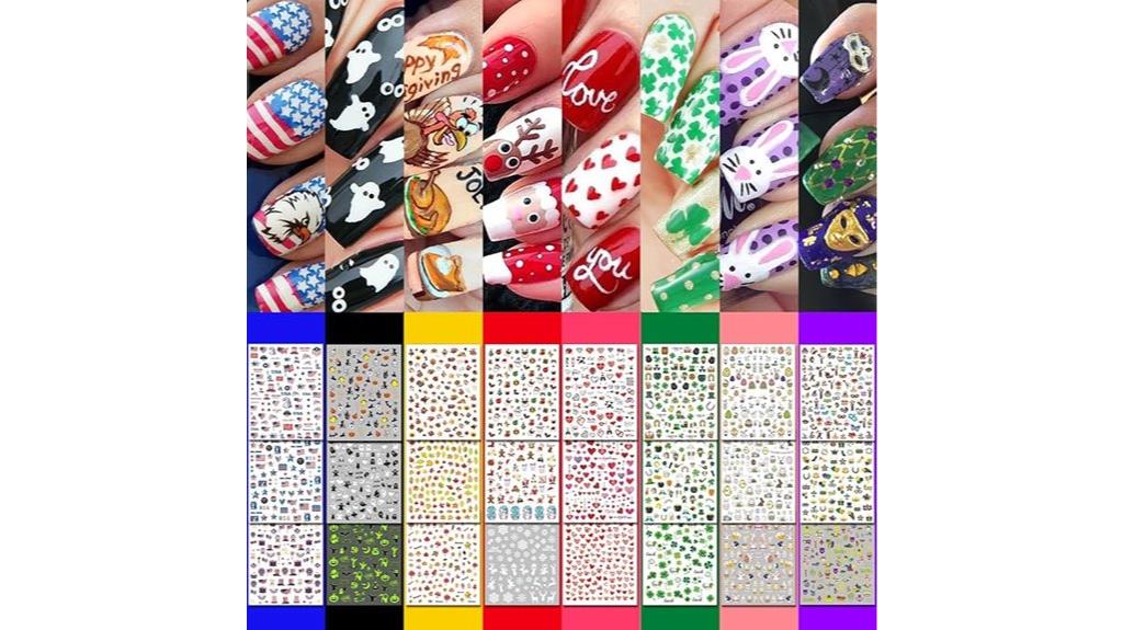 holiday nail stickers pack