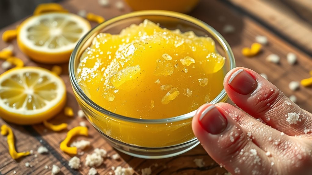 homemade lemon nail scrub