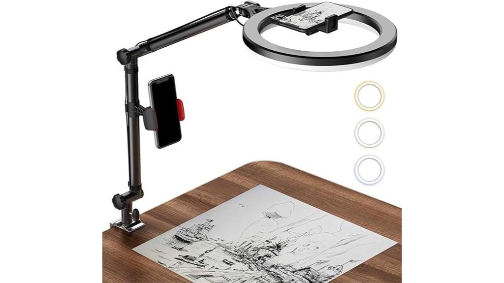 illuminating ring light stand