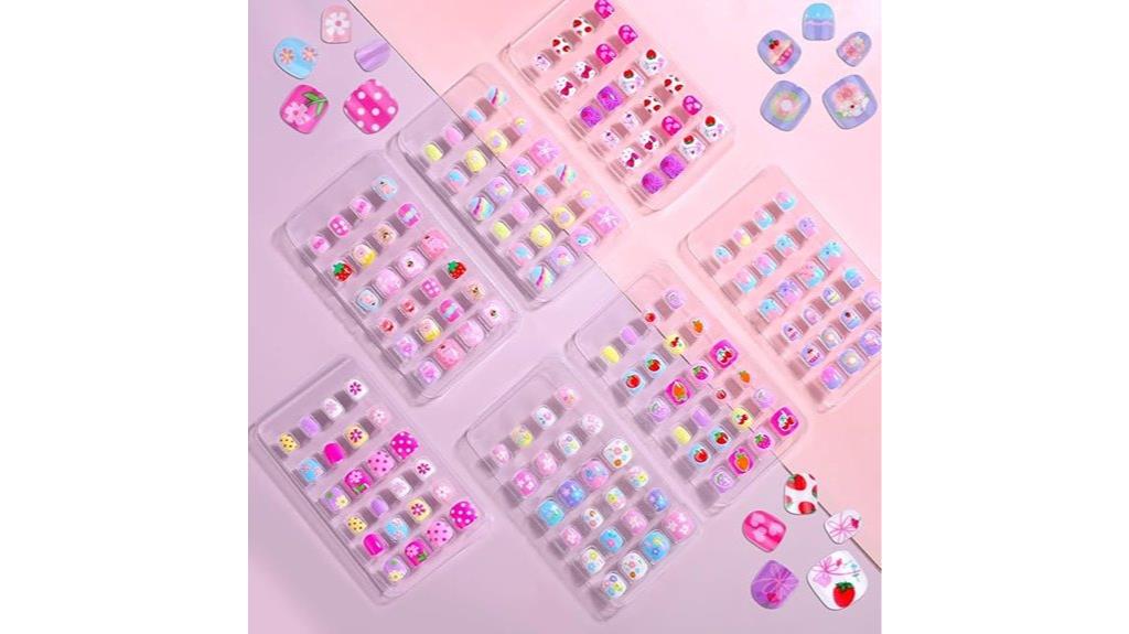 kids colorful press on nails