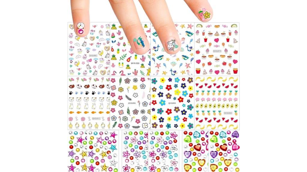 kids nail stickers gems