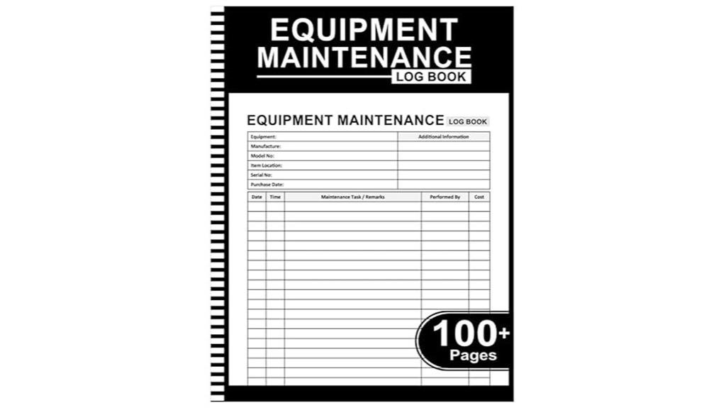 machinery maintenance record book