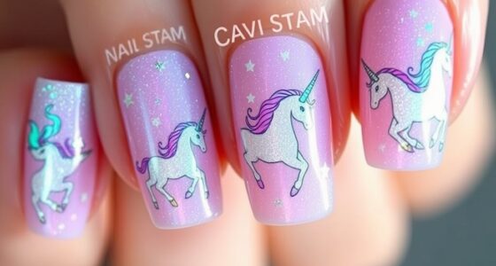 magical unicorn nail decals