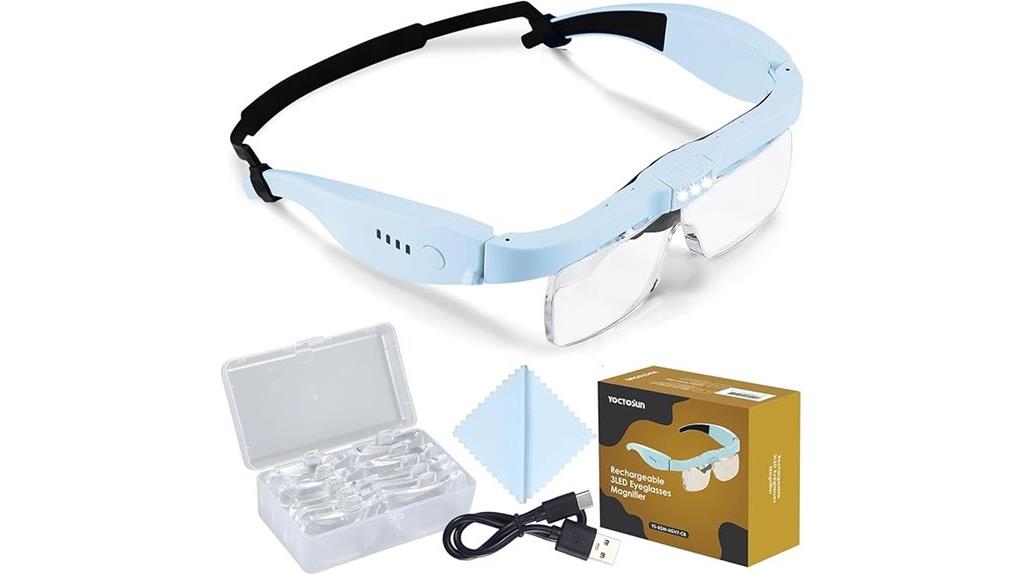 magnifying glasses with leds