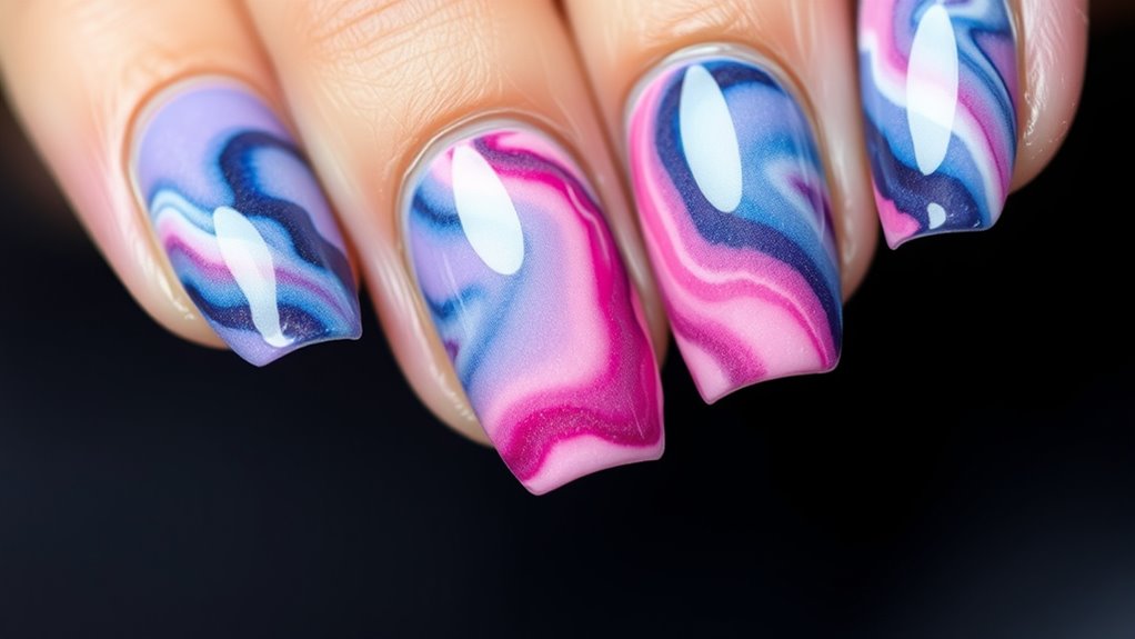 mess free watercolor nails
