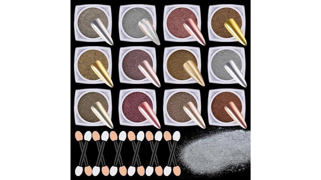metallic chrome nail glitter