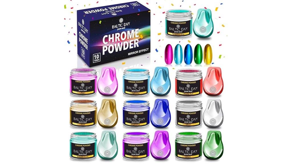 mirror chrome nail pigments