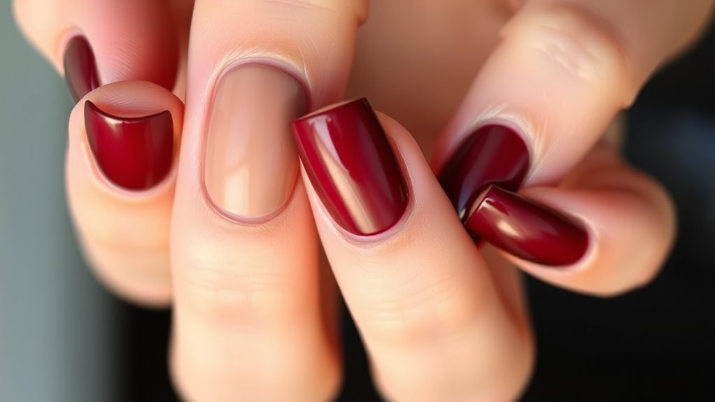 mixed matte and glossy nails