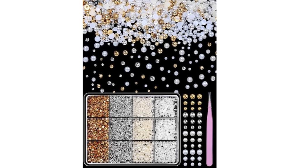 mixed metal nail pearls