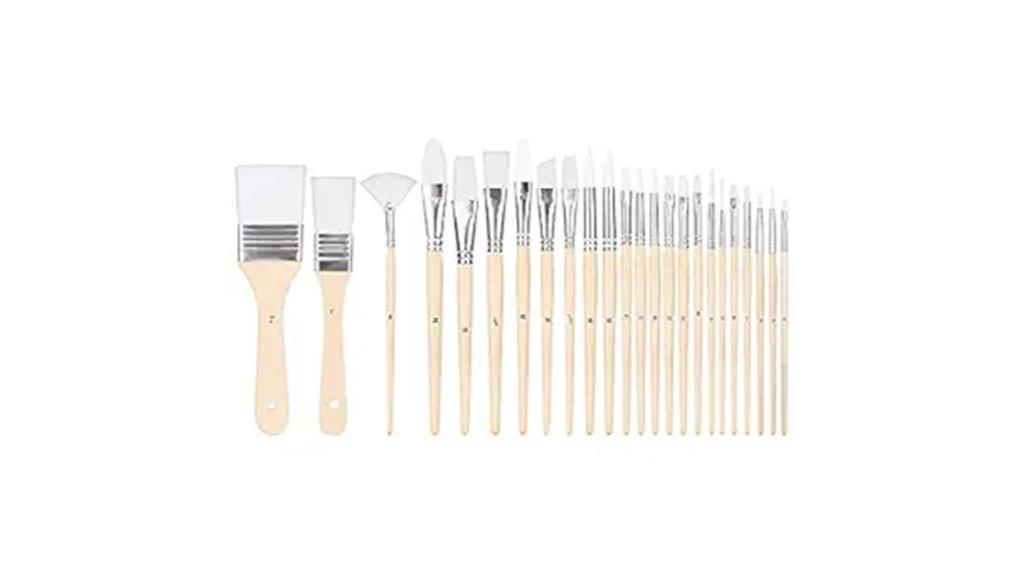 multi shaped paint brushes
